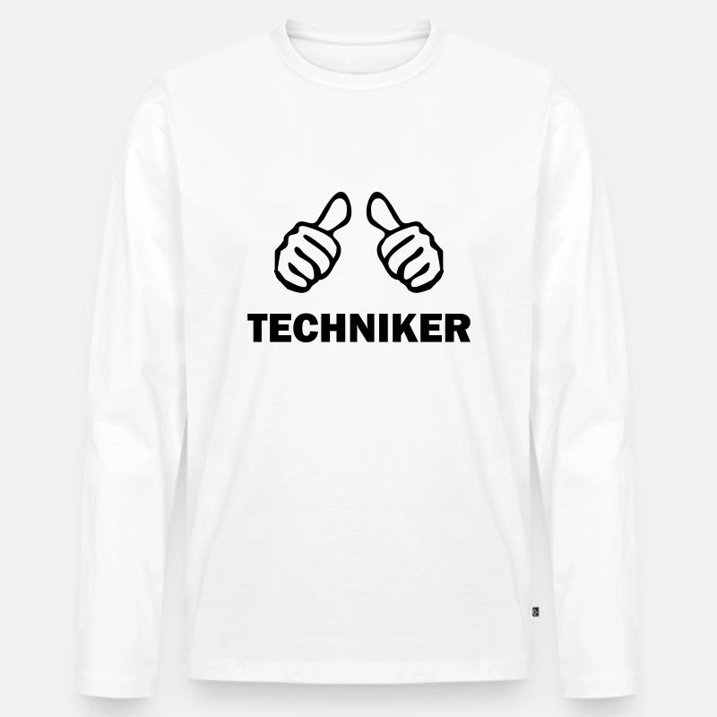 techniker - Männer Premium Bio Langarmshirt - Weiß