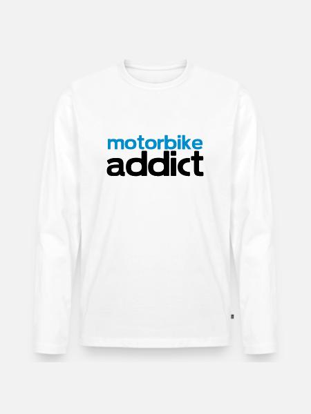 motorbike addict - Men's Premium Organic Long Sleeve Shirt - white