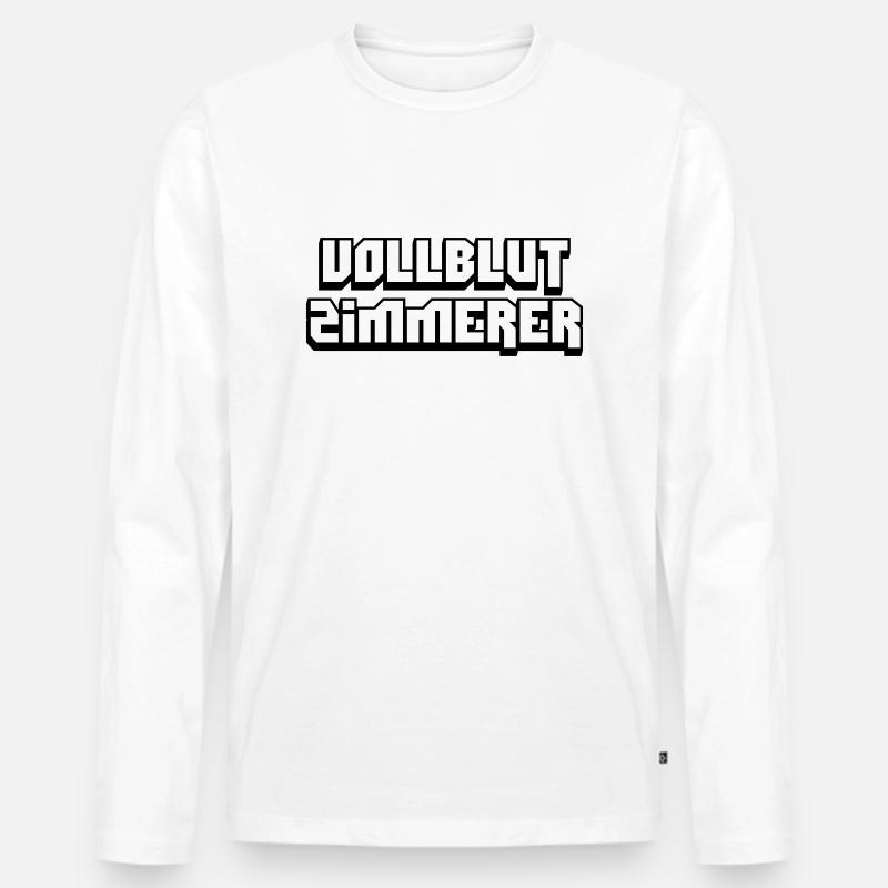 vollblut zimmerer - Männer Premium Bio Langarmshirt - Weiß