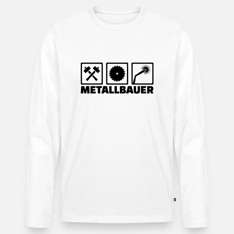 Metallbauer - Männer Premium Bio Langarmshirt - Weiß