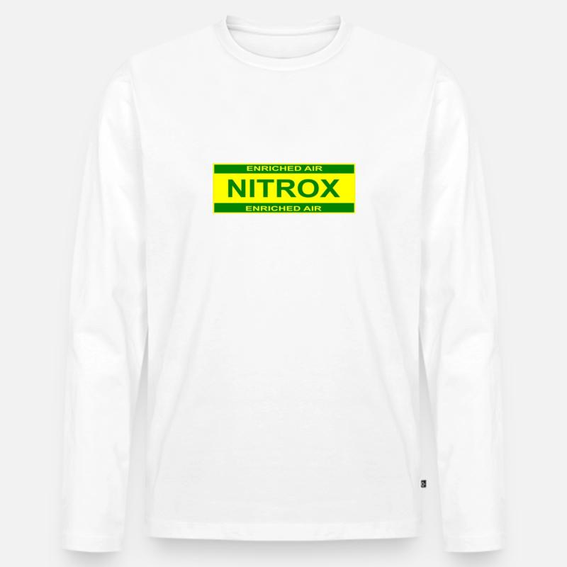 Nitrox Enriched Air - Männer Premium Bio Langarmshirt - Weiß