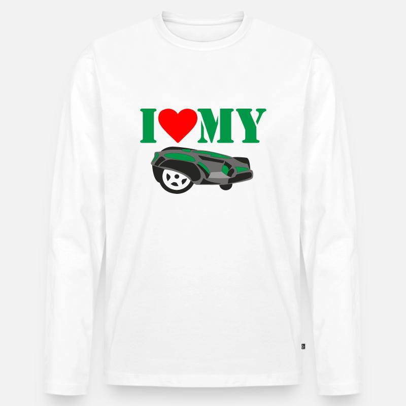 Ich liebe meinen Roboter - Männer Premium Bio Langarmshirt - Weiß