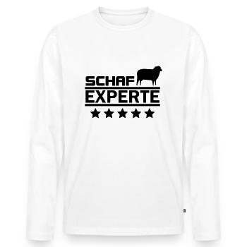 schaf experte - Männer Premium Bio Langarmshirt - Weiß - Vorne - Nico (187cm)