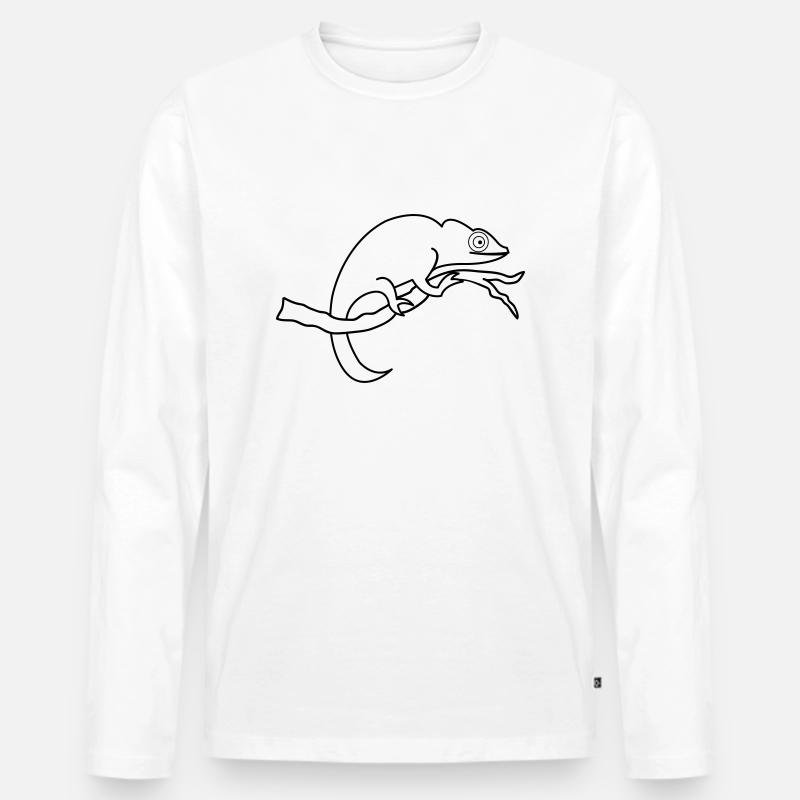 chameleon_01 - Männer Premium Bio Langarmshirt - Weiß