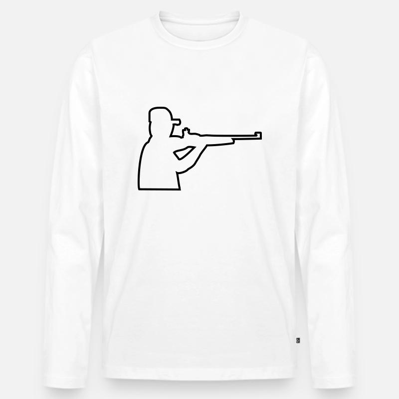 jäger - Männer Premium Bio Langarmshirt - Weiß