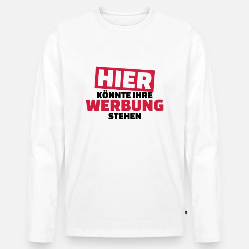 Werbung - Männer Premium Bio Langarmshirt - Weiß