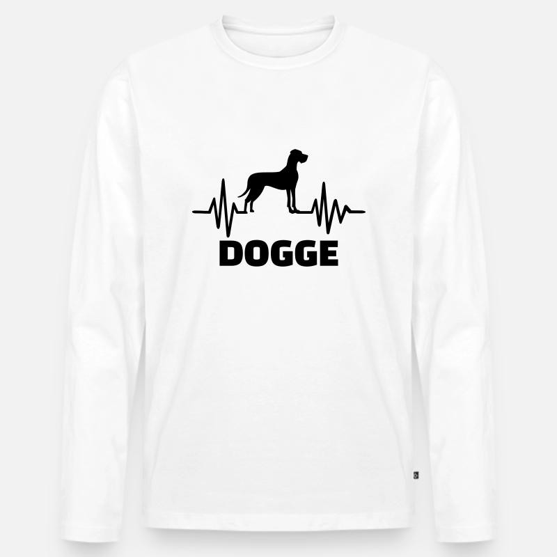 Dogge - Männer Premium Bio Langarmshirt - Weiß
