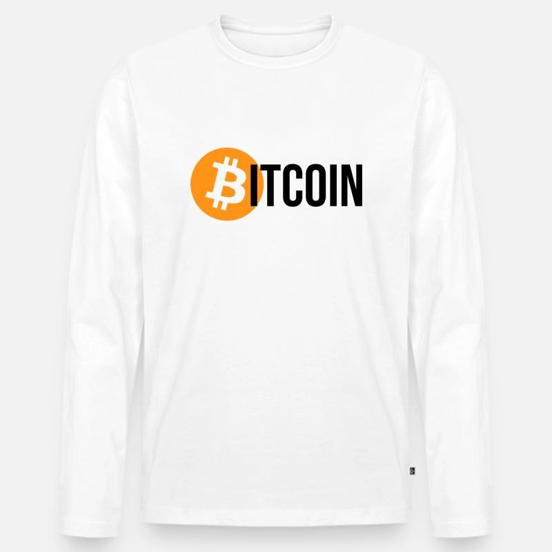 bitcoin - Männer Premium Bio Langarmshirt - Weiß