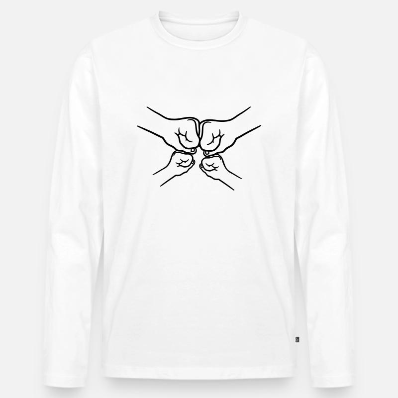 2 Kinder Fäuste - Männer Premium Bio Langarmshirt - Weiß