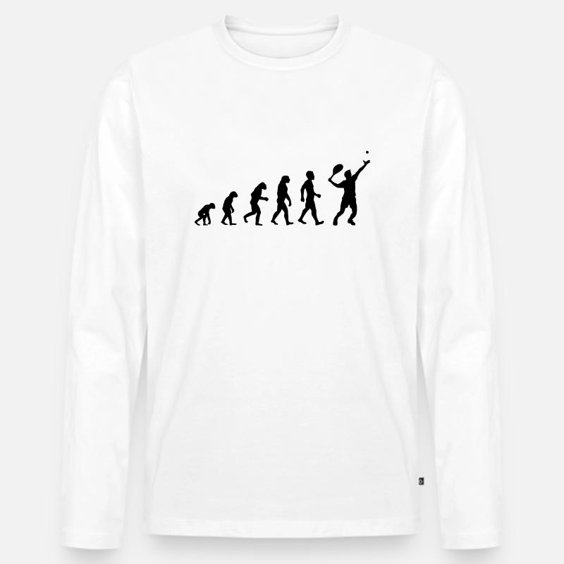 Tennis Evolution Mann - Männer Premium Bio Langarmshirt - Weiß
