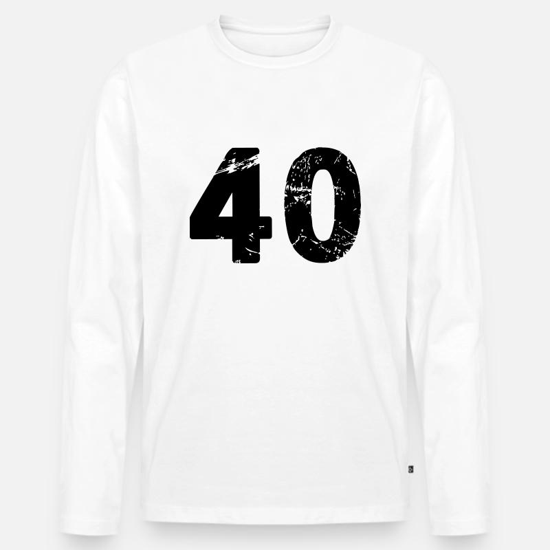 40 - Männer Premium Bio Langarmshirt - Weiß