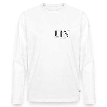 Berlin Berlin Urban City Style Lettrage Design - T-shirt manches longues Premium bio Homme - blanc - Devant - Nico (187cm)