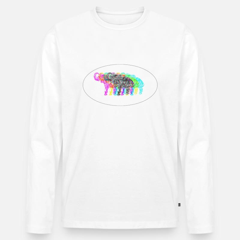 Edelfant Elefant - Männer Premium Bio Langarmshirt - Weiß