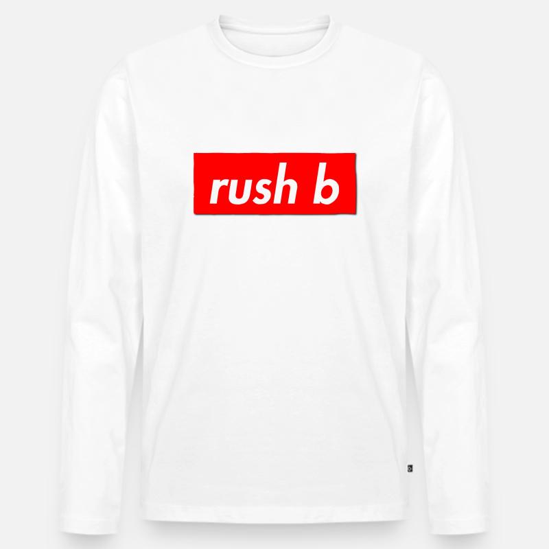 rush b - Männer Premium Bio Langarmshirt - Weiß