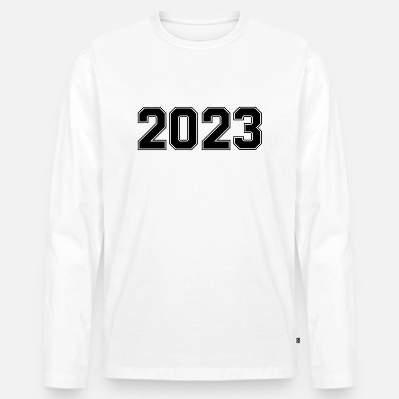 2023 - Männer Premium Bio Langarmshirt - Weiß