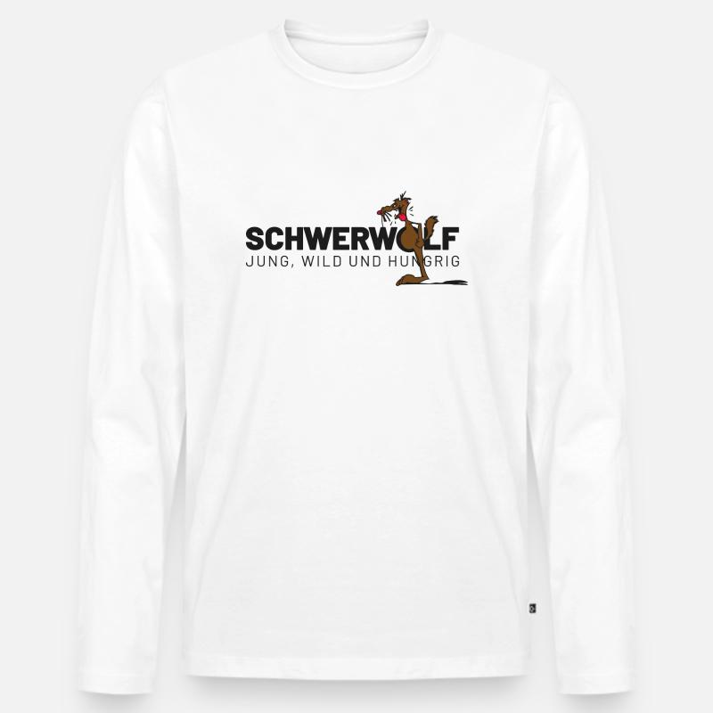 Schwerwolf - Männer Premium Bio Langarmshirt - Weiß