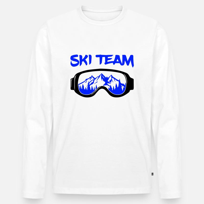 Ski Team - Männer Premium Bio Langarmshirt - Weiß