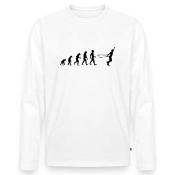 evolution finish Finish Winner Winner - Men's Premium Organic Long Sleeve Shirt - white - Front - Nico (187cm)