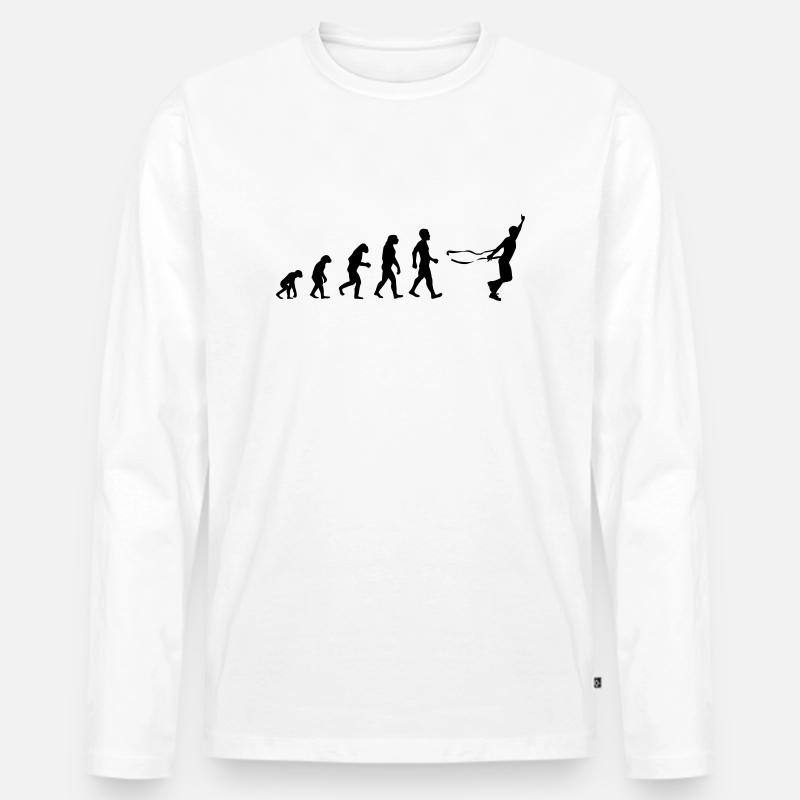 evolution finish Zieleinlauf Sieger Gewinner - Männer Premium Bio Langarmshirt - Weiß