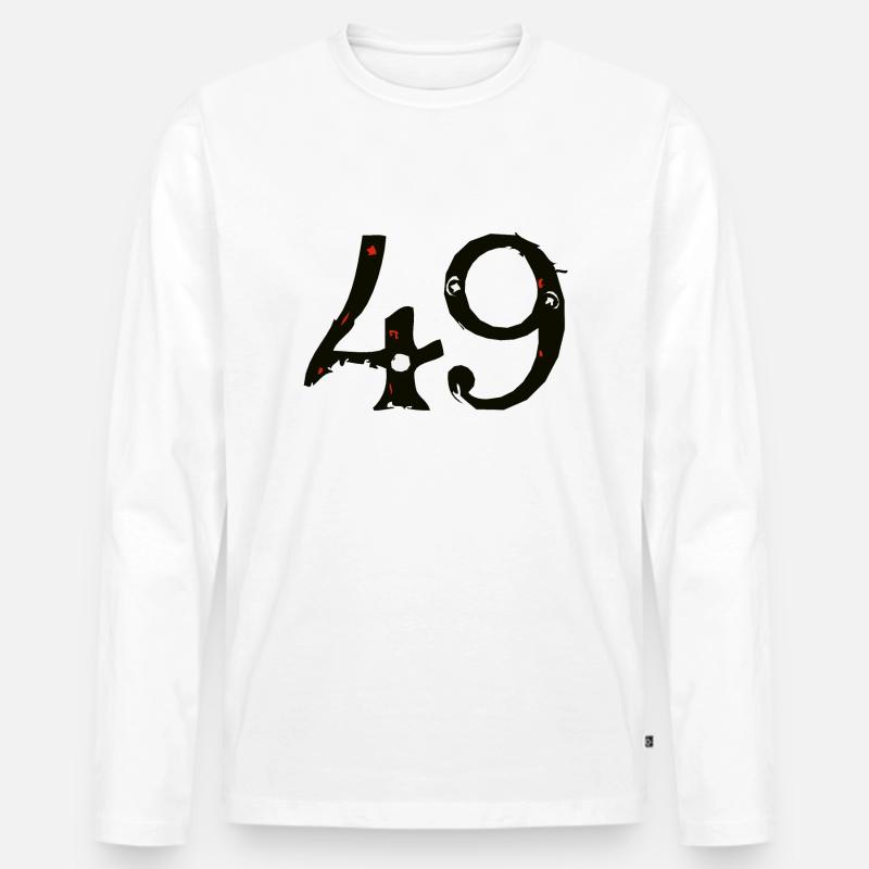 49 Nummer neunundvierzig A - Männer Premium Bio Langarmshirt - Weiß