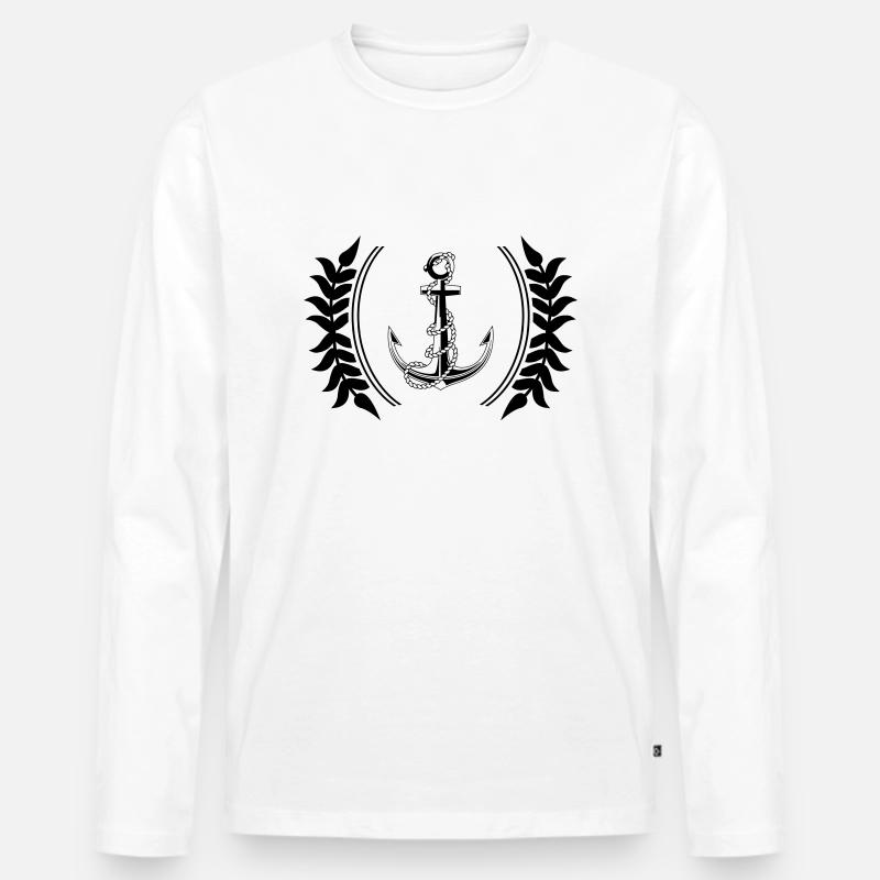 anker wappen - Männer Premium Bio Langarmshirt - Weiß