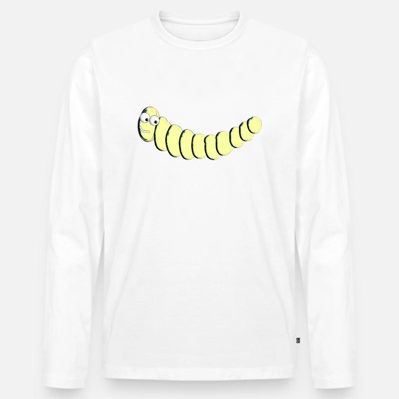 Wurm 4 - Männer Premium Bio Langarmshirt - Weiß