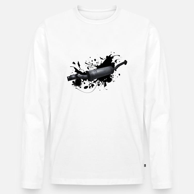 Auspuff: Klangvolle Performance - Männer Premium Bio Langarmshirt - Weiß