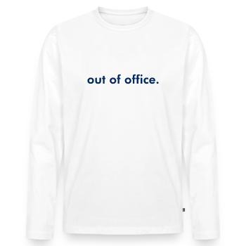 absence du bureau - Nicht im Büro - ausserhaus - T-shirt manches longues Premium bio Homme - blanc - Devant - Nico (187cm)