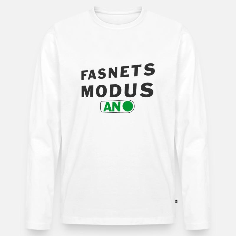 fasnetsmodus1 - Männer Premium Bio Langarmshirt - Weiß
