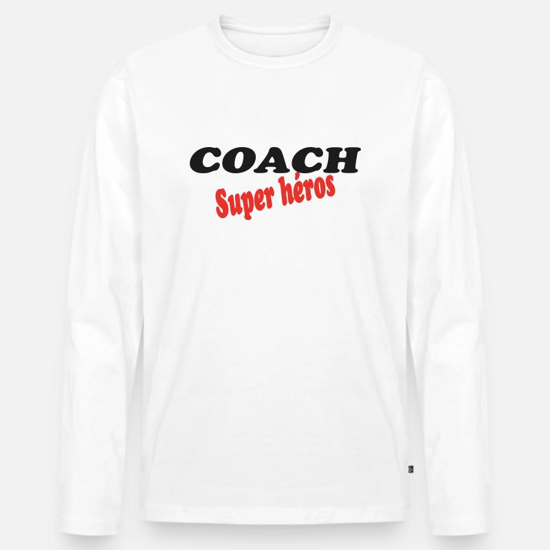 Superhelden-COACH - Männer Premium Bio Langarmshirt - Weiß