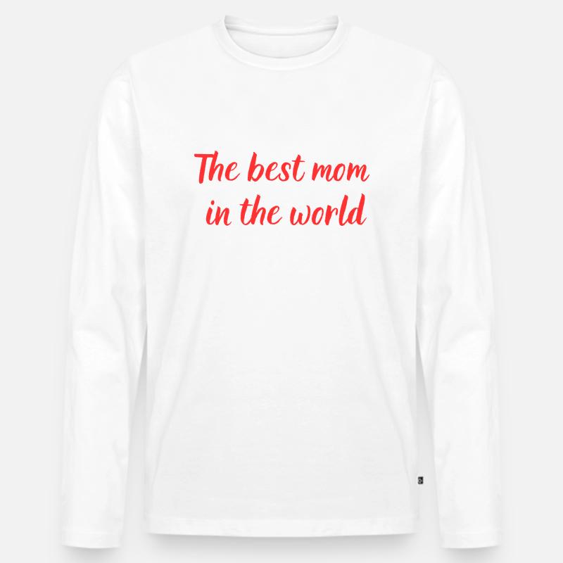 Beste Mutter - Männer Premium Bio Langarmshirt - Weiß