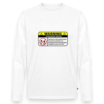 Informationen für Passagiere - Männer Premium Bio Langarmshirt - Weiß - Vorne - Nico (187cm)