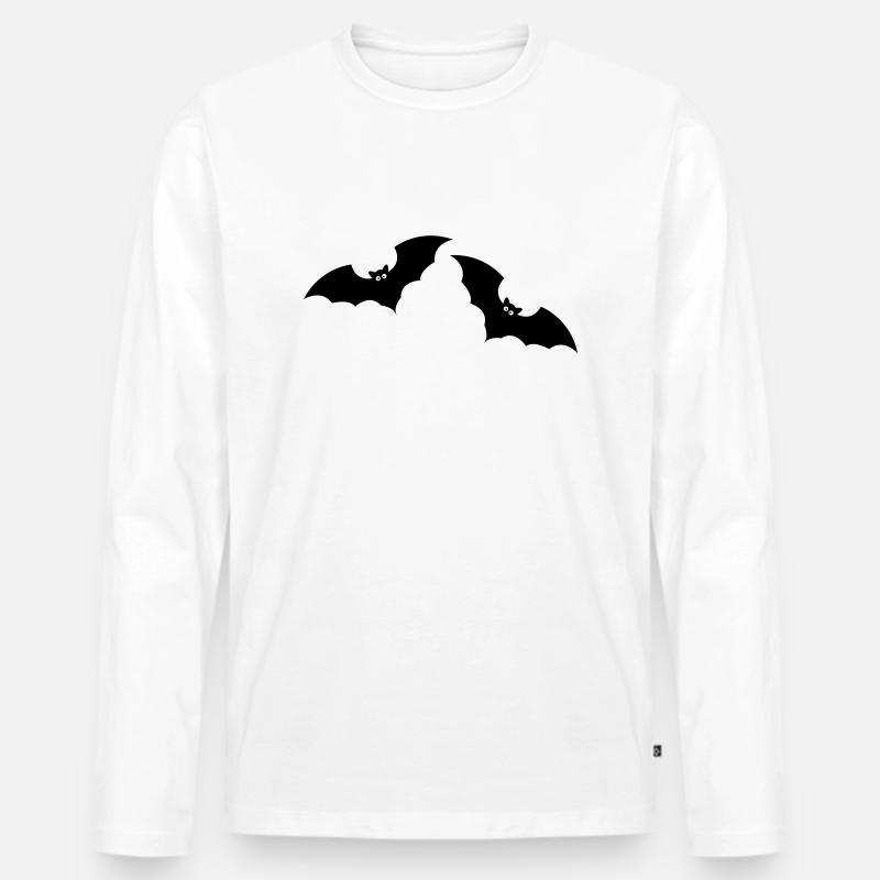 fledermaus 2 - Männer Premium Bio Langarmshirt - Weiß