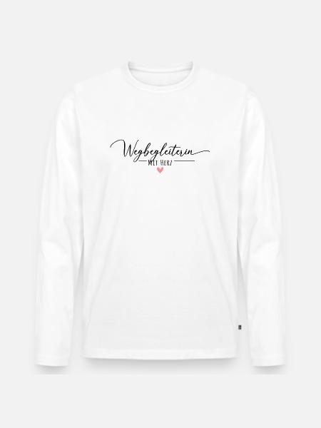 Wegbegleiterin mit Herz - Männer Premium Bio Langarmshirt - Weiß