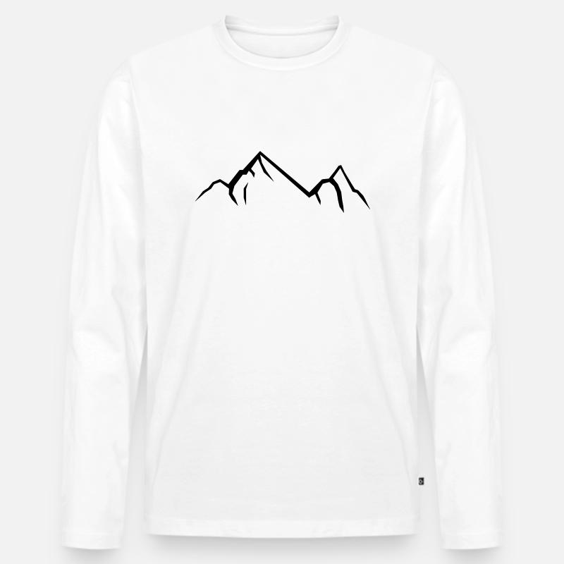 berge - Männer Premium Bio Langarmshirt - Weiß