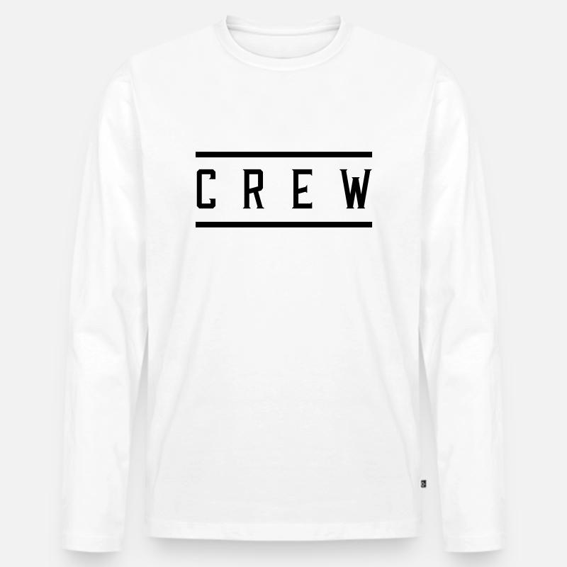 crew - Männer Premium Bio Langarmshirt - Weiß