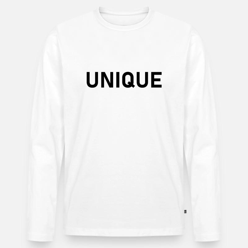 UNIQUE - einzigartig - Unikat- Einzelstück - Männer Premium Bio Langarmshirt - Weiß