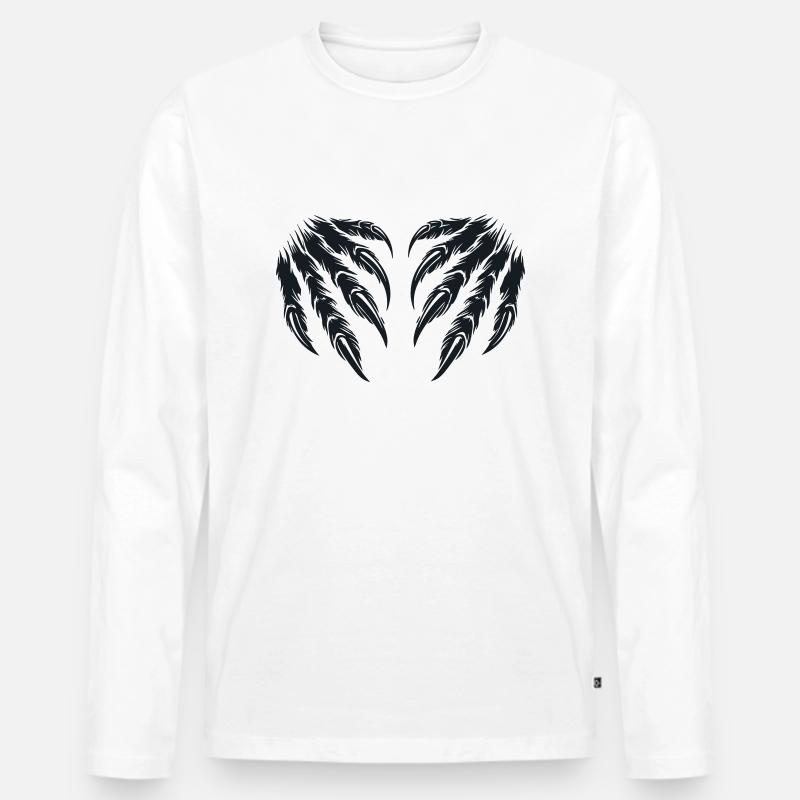 krallen 2 - Männer Premium Bio Langarmshirt - Weiß