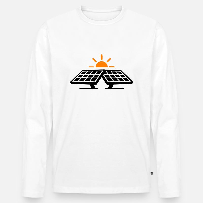 Solar Strom Symbol - Männer Premium Bio Langarmshirt - Weiß