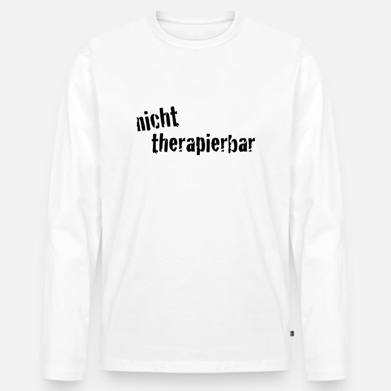 nicht_therapierbar - Männer Premium Bio Langarmshirt - Weiß