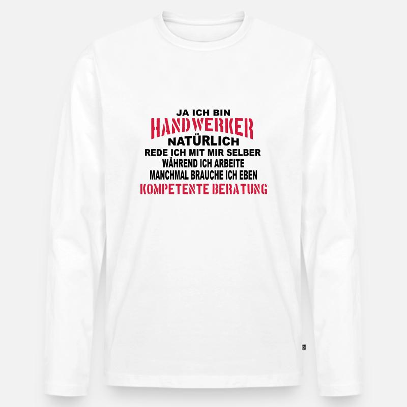 Handwerker Beratung - Männer Premium Bio Langarmshirt - Weiß
