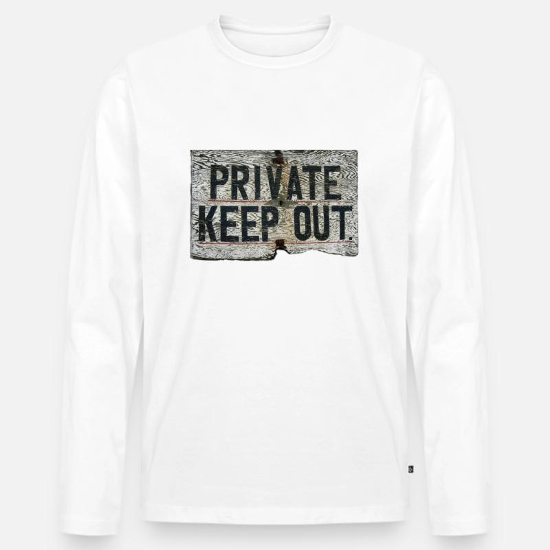 PRIVATE - Männer Premium Bio Langarmshirt - Weiß