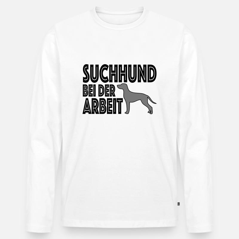 Suchhund - Männer Premium Bio Langarmshirt - Weiß