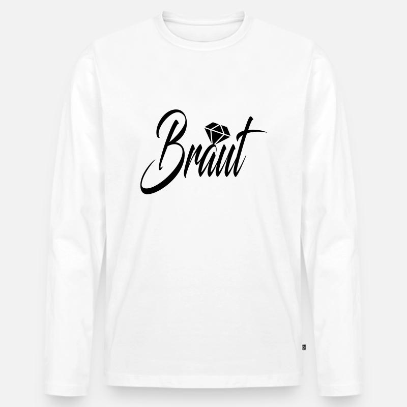 Braut Diamant - Männer Premium Bio Langarmshirt - Weiß