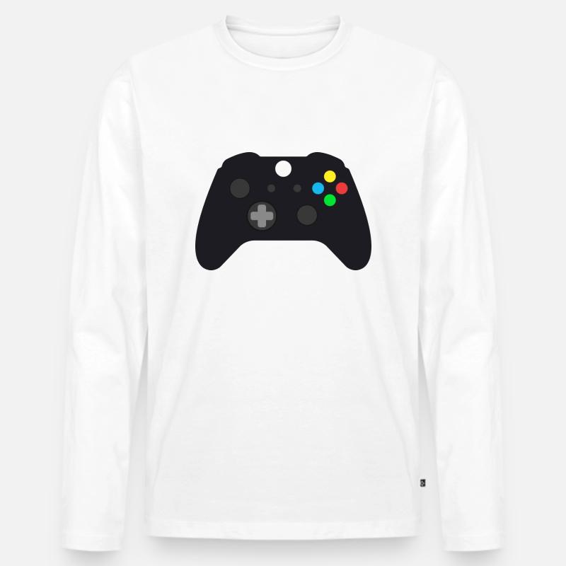 Gaming Controller - Männer Premium Bio Langarmshirt - Weiß