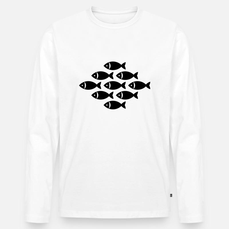 Fische - Männer Premium Bio Langarmshirt - Weiß