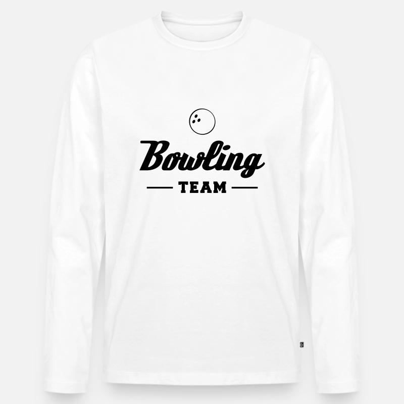 Bowling Team - Männer Premium Bio Langarmshirt - Weiß
