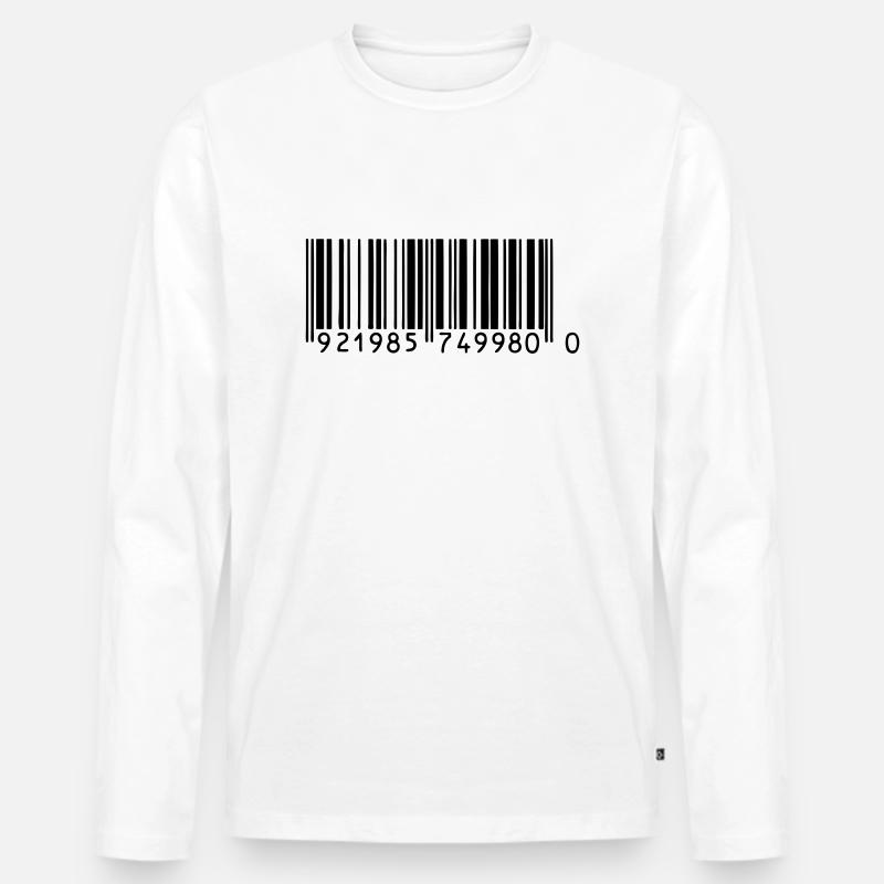 barcode - Männer Premium Bio Langarmshirt - Weiß