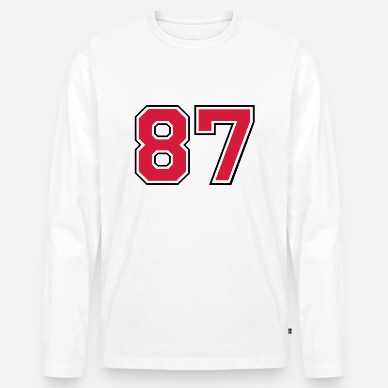 87__f2 - Männer Premium Bio Langarmshirt - Weiß