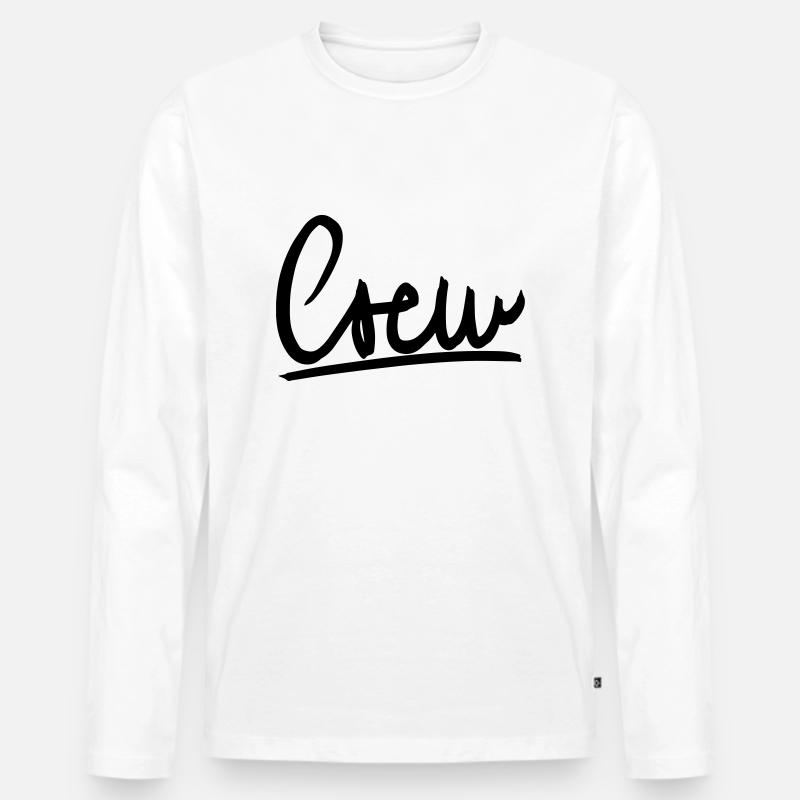 crew handschrift - Männer Premium Bio Langarmshirt - Weiß
